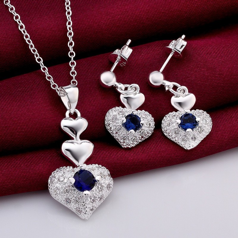 sterling silver plated necklace set 